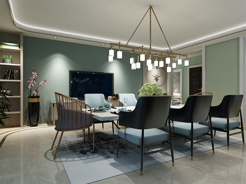 天山熙湖153平米輕奢風格效果圖 天山熙湖153平米輕奢風格效果圖