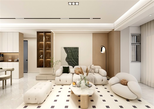 中?！ぞ砰?135平米現(xiàn)代奶油風(fēng)效果圖