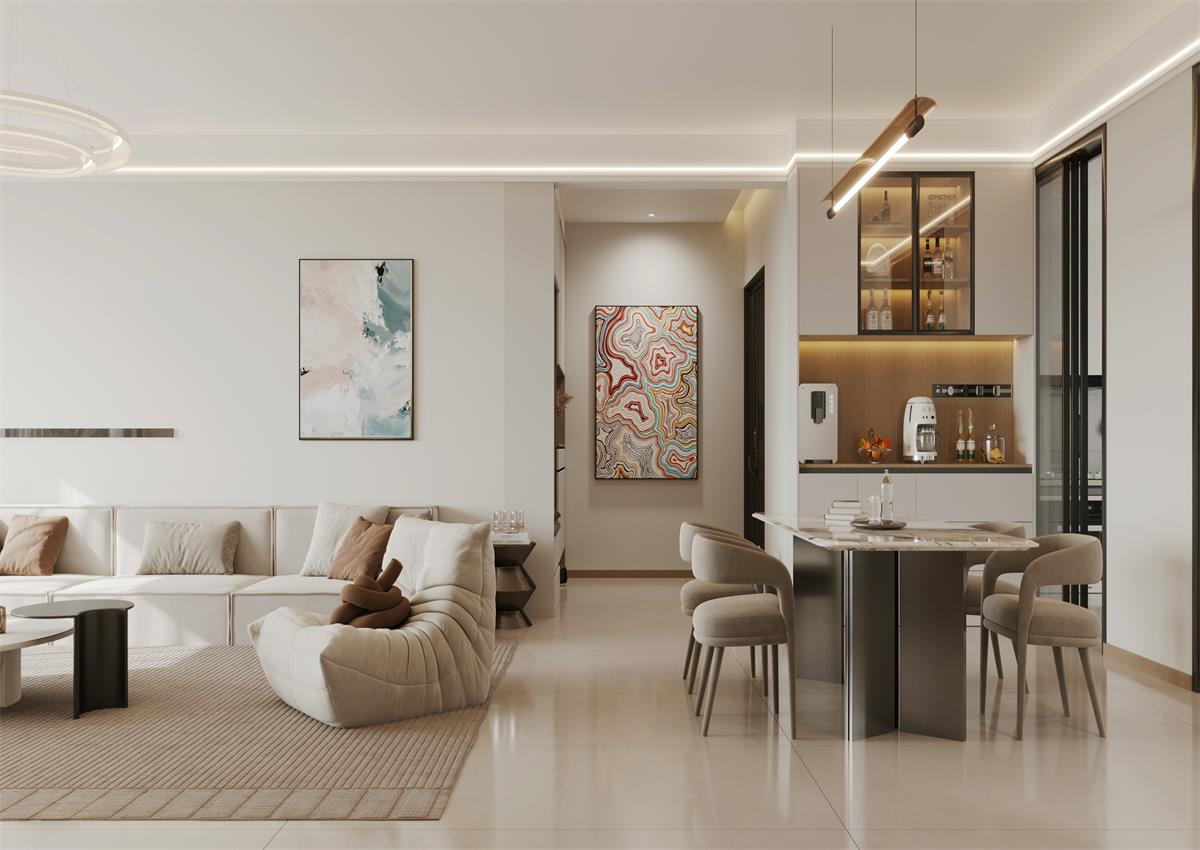 玉庭華府142㎡ | 給喧囂世界按下暫停鍵，現(xiàn)代簡(jiǎn)約風(fēng)的松弛感誰能拒絕！